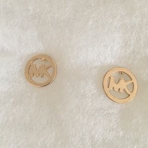 MK gold stud earrings