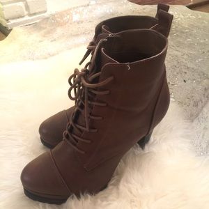 Forever 21 Platform Brown Booties