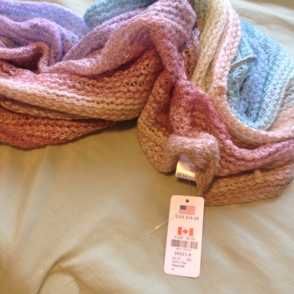 Shiny multicolored infinity scarf