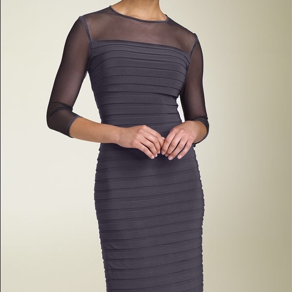 Illusion Bodice Pleat Adrianna Papell