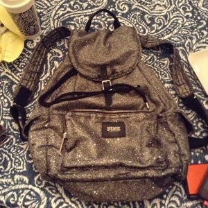 LIMITED EDITION SILVER GLITTER VS PINK BOOKBAG!!