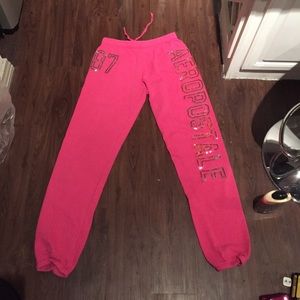 Aeropostale small pink sweatpants with sequins.
