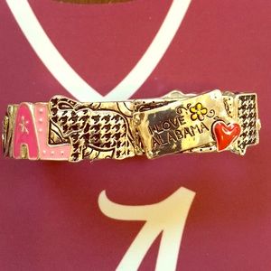 ALABAMA FANS  I LOVE AL  pink Bracelet houndstooth