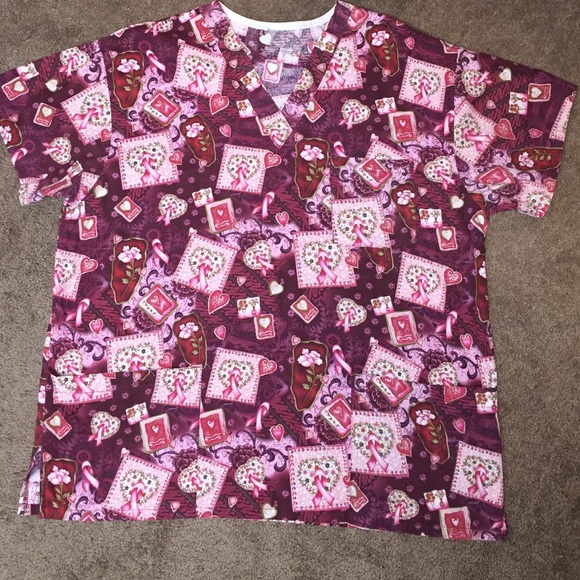 Scrub top ~ 💕 Breast Cancer Awareness 💕 ~ XL