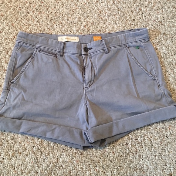 Blue chino roll up shorts