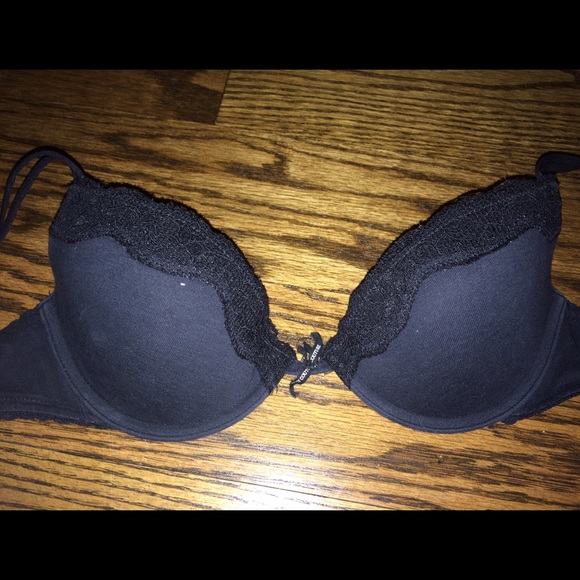 Navy juicy couture bra with lace strips at the top