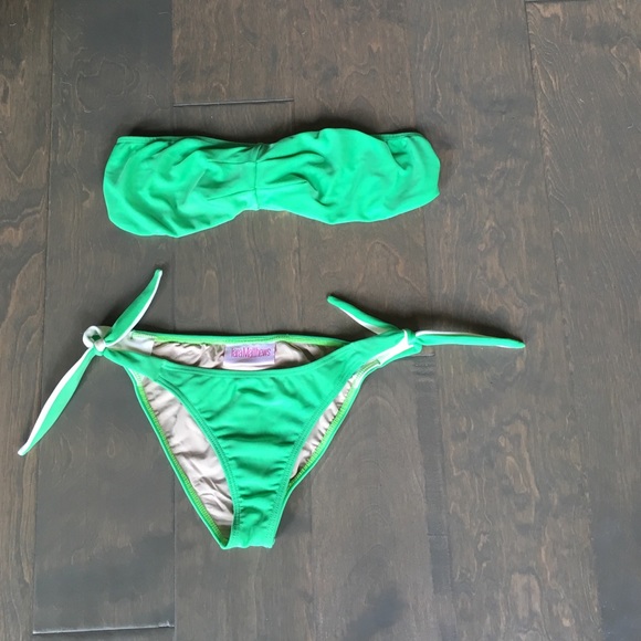 Bright green bikini