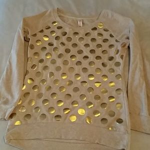 Comfy gold polka dot sweat shirt