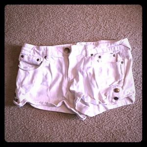White jean shorts