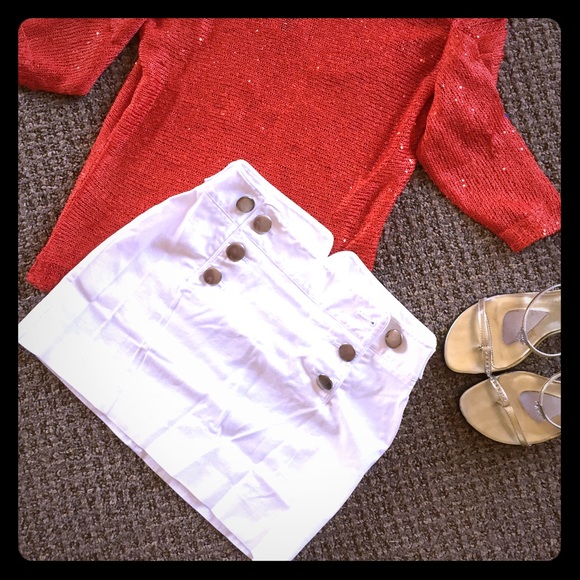 Express Cute White Mini Skirt