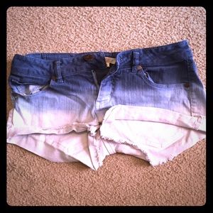 Blue to white fade shorts