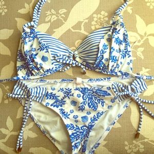 Blue and White Bikini!