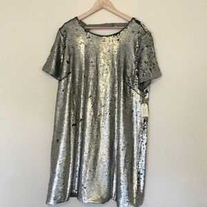 Low Back Sequin Shift Dress
