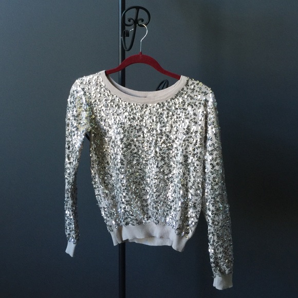 H&M silver sequined sweater
