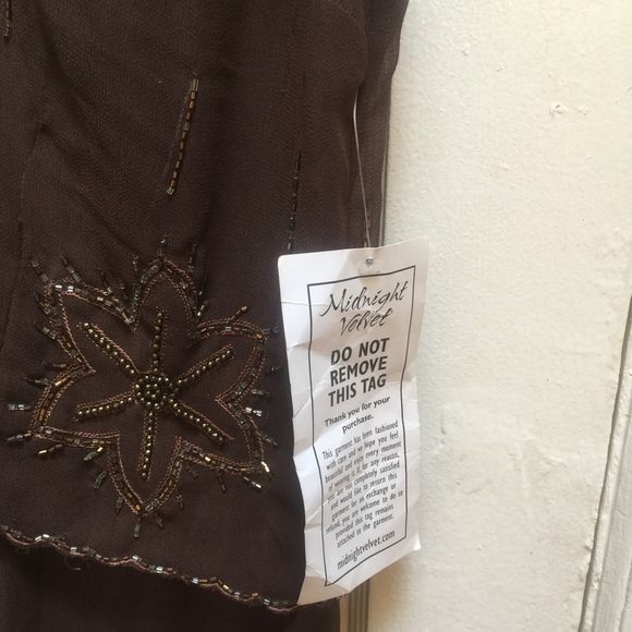 Midnight velvet brown dress 🎀size medium - Picture 2 of 4