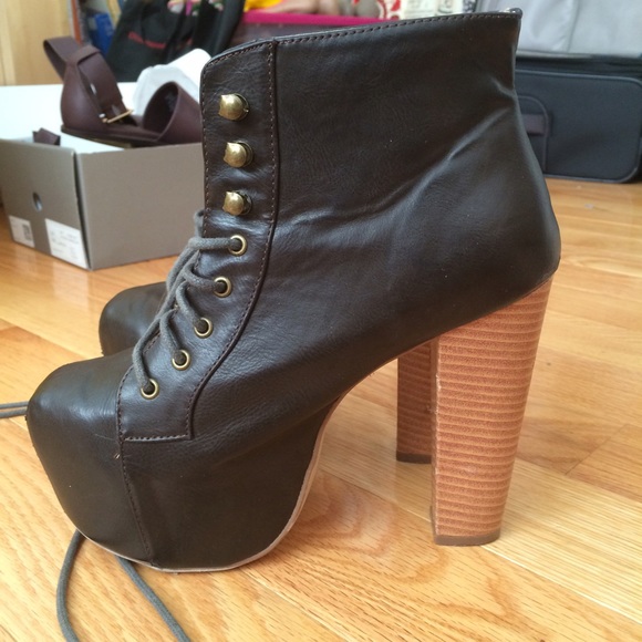 Dark Brown Platform Booties - Picture 3 of 4
