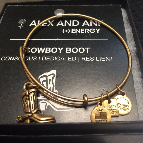 Alex and Ani Jewelry - Authentic Alex & Ani Gold Cowboy boot Bracelet