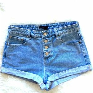 High Waisted Denim Shorts, Size 28