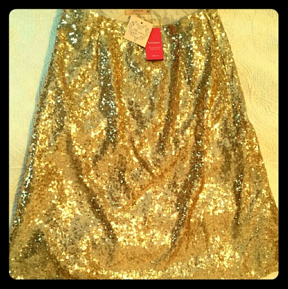 Banana U.S.A. Gold high-waist skirt
