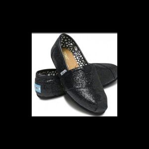 Toms glittered black size 7 brand new no box