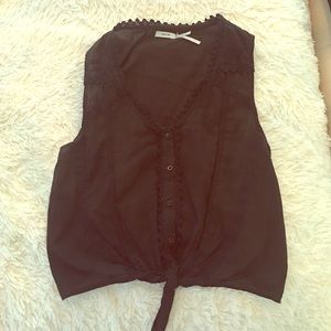 Urban outfitter black tie crop top
