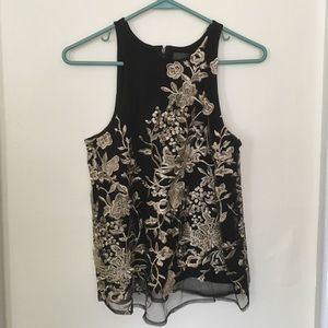 Black and gold dressy tank top