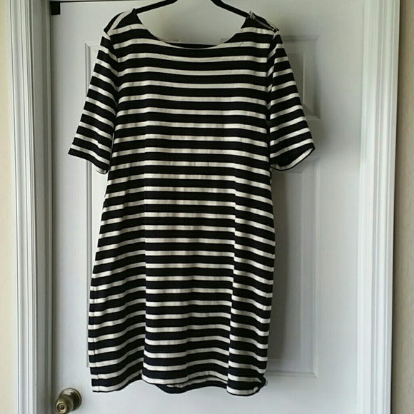 Navy and cream dress