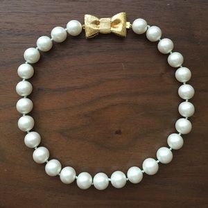 Kate Spade pearl and gold tie necklace