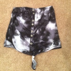 Black and white tie dye tube top