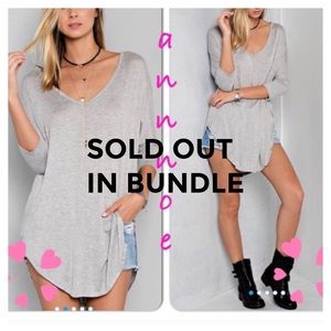 😍HEATHER gray v neck tunic