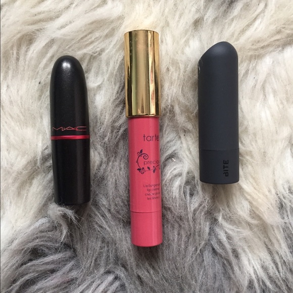 Lipstick trio (MAC/Tarte/Amuse Bouche) natrl pink