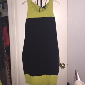 black & lime body con dress