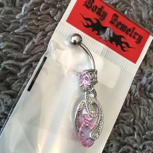 Pink Dangle Belly Ring
