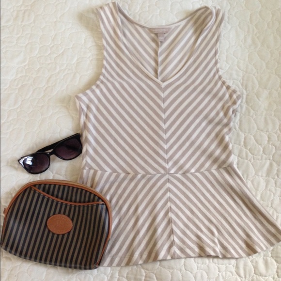 Banana Republic Peplum Top in White & Nude