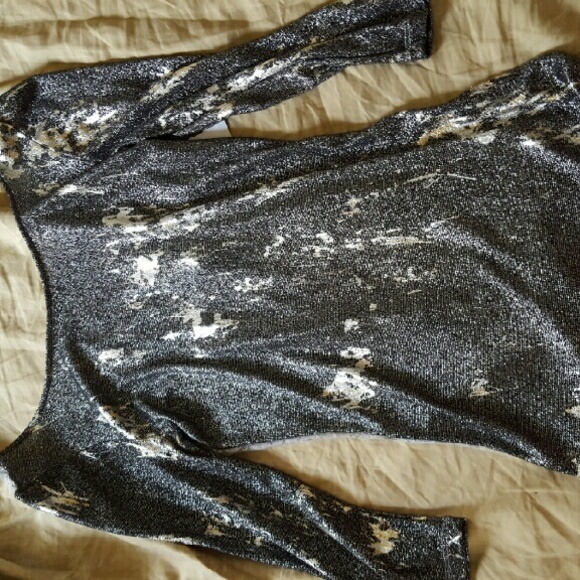 Bke boutique 3/4 sleeve shimmer top