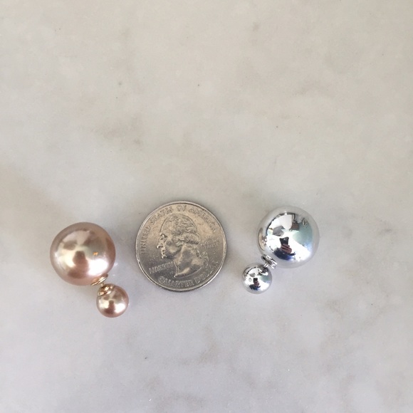 Clearance! Gold double sided earring - Picture 2 of 2