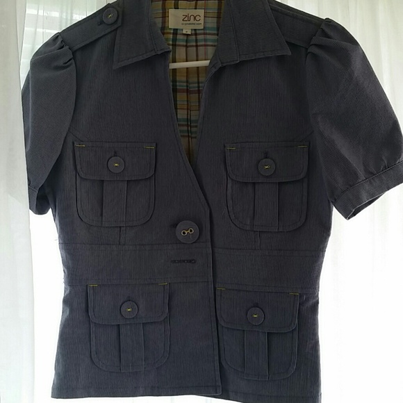 Blue Short Sleeve Blazer
