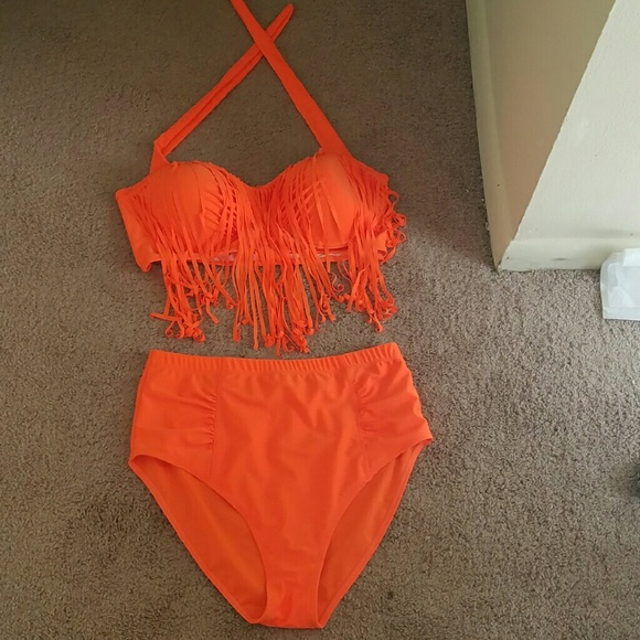 High waisted fringe bikini NWOT