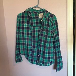 turquoise, purple, pink flannel