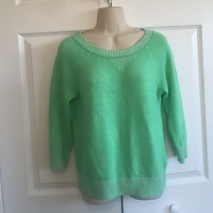J. Crew green crew neck wool blend sweater Xs