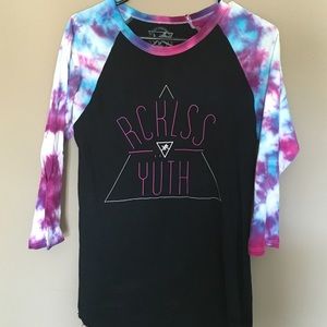 Tie Dye Reckless Youth Baseball Tee