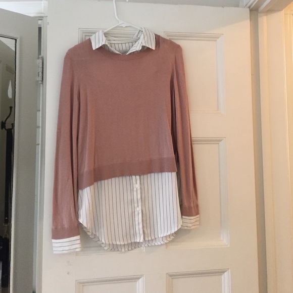 Built in collared shirt sweater