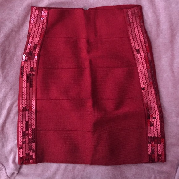 Red body-con skirt