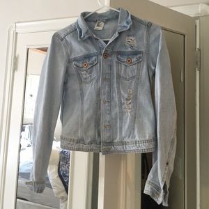 H&M size 8 stretch, distressed jean coat