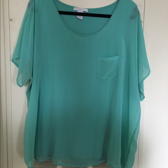 ✨NEGOTIABLE✨ turquoise short sleeve blouse