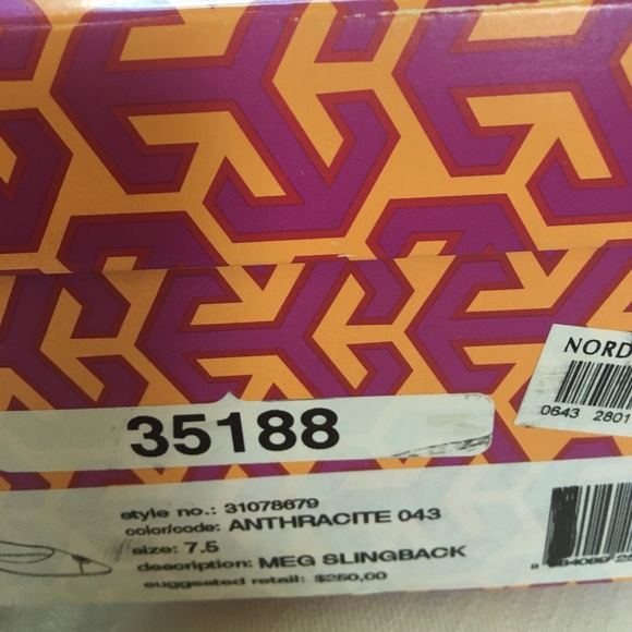 TORY BURCH Silver/Gold Meg Slingback Flats  7.5 - Picture 4 of 4