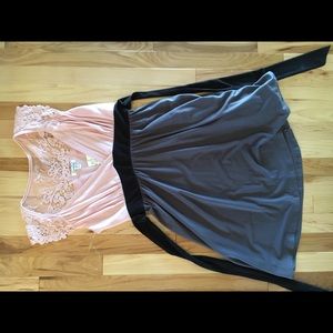 Grey and pink lace dress