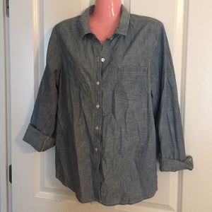 Chambray 3/4 Sleeve Shirt
