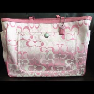 Authentic Large Coach Signature Optic Diaper Bag