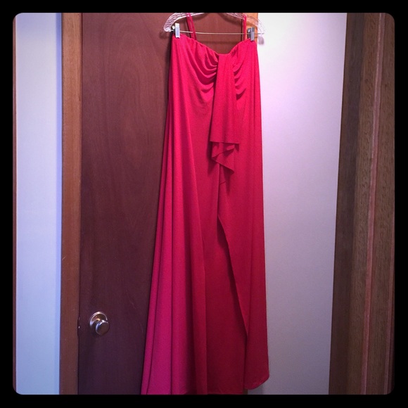 NWOT Red hot strapless maxi gown/dress